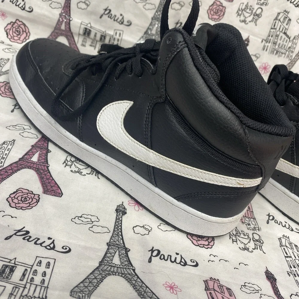 Nike COURT VISION MID Basketball Sneakers Black White DN3577 001 Men's 8.5